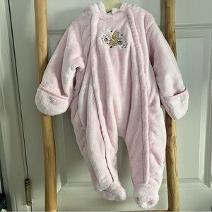 Pink Baby Onesie with Pooh Bear Embroidery